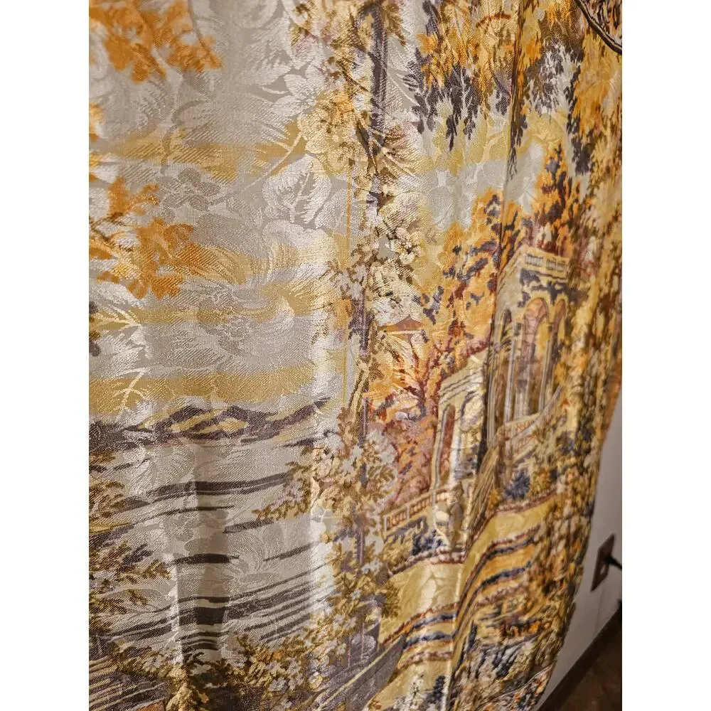 Roman Ruins Made in Italy Square Scarf on Damask Material